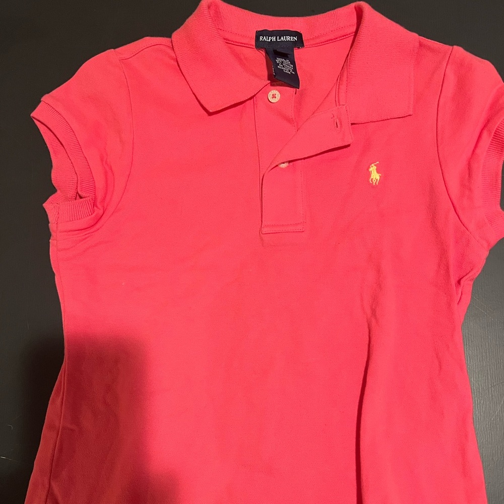 NWOT Ralph Lauren Kids Salmon Pink Polo Size L